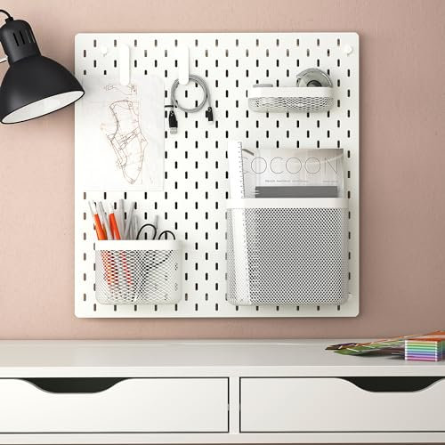 SKÅDIS - Combinación de tablero perforado, 56 x 56 cm, blanco