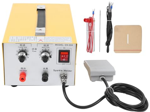 Professionelle Schmuck-Punktschweißmaschine 30 A Gold-Silber-Schweißgerät, Ideal Zum Schnellen Schweißen von Platin, Gold, K-Gold, Silber mit Leistungsregler für die (EU-Stecker