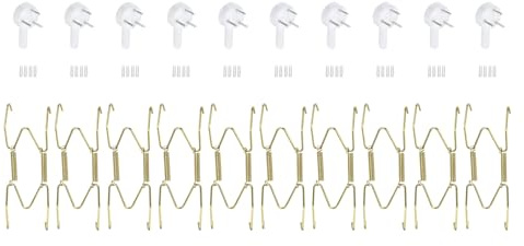 QUARKZMAN 10Stk 4 Universal Messing Unsichtbare Wand Teller Aufhänger Gold | Mit 10Stk Wand Haken, Für Dekorative Teller, Teller Aufhänger