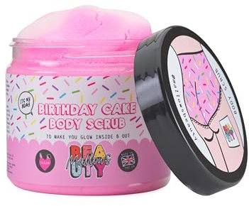 Mallows Beauty Body Scrub Birthday Cake Scent Exfoliating Body Scrub for Glowing Skin Removes Dryness and Flakiness for Smooth and Radiant Skin