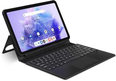 UMIDIGI Tastiera Custodia Active T1 Tablet,Tastiera Wireless,Ultra Sottile con Multi Touch Integrato Touchpad Tastiera Tablet,Nessuna Ricarica Richiesta,Custodia Protettiva Regolabile e Resistente