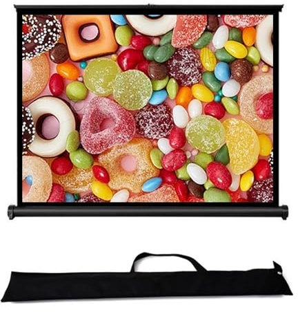 Hoiweqr 30in/40in/50in Small Projector Screen, Retractable Pull Up Screen, 16:9/4:3 Portable Projector Screen, Lightweight Carry & Easy Pull Out System For Schools Meeting Conference Use(4:3,40in)