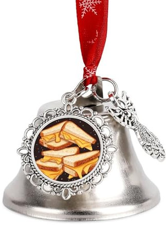 Jingling Bell Decorative Hanging Bells Cheese Sandwiches Christmas Bell Ornament Hanging for Wind Chimes Doorbell Ornament Craft Bells Pendant Ornament for New Year