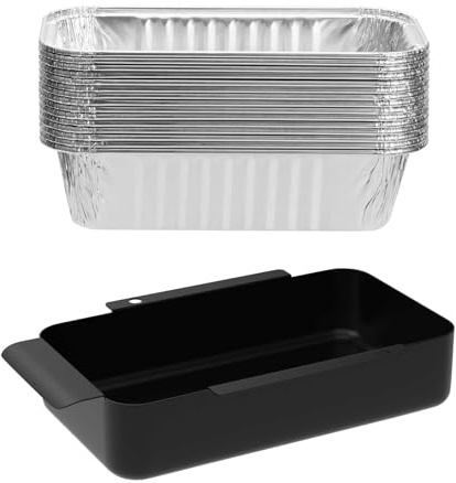 BBQ Future G416-0015-W1 Grill-Fettpfanne Ersatz für CharBroil Performance 463331221 463242716 463365021 9328812P06 G325-5703-W1 Fettschale mit 10 Stück Aluminium-Einweg-Ölauffangwanne