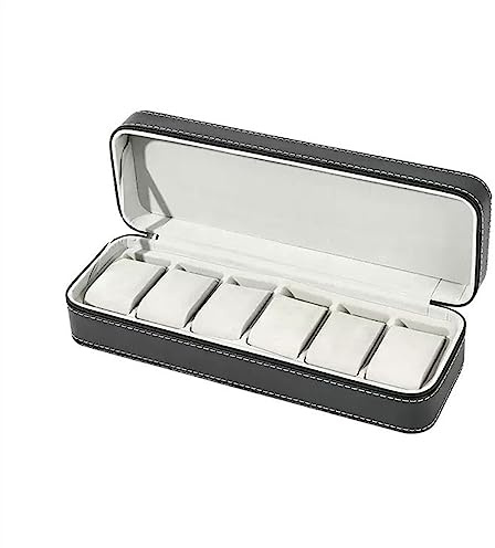 ZZlei2yu-12 Uhrenbox 6-Gitter-Uhrenorganisatoren mit großer Kapazität, Uhrendisplay-Tabletts, Uhrenaufbewahrung, multifunktionale Uhrensammlungsbox Uhren Organizer