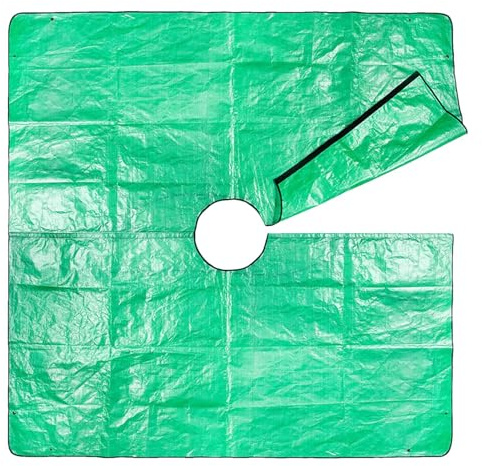 Landscape Pruning Tarp - Center Hole with Durable Garden Tree Pruning Sheet | Reusable Waterproof Tarp for Trimming, Yard Clean Up, Leaf Catcher Mat for Artificial Grass, Shrubs and Branches