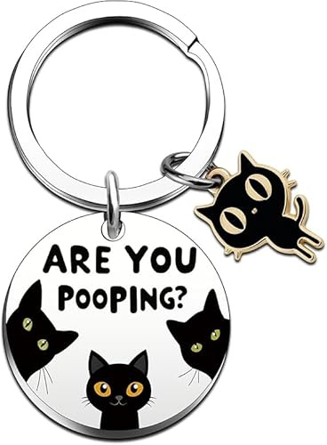 Oneser Porte-clés interactif en forme de chat malicieux avec boules rotatives – Pendentif amusant en mouvement de chaton, Chat amusant., taille unique