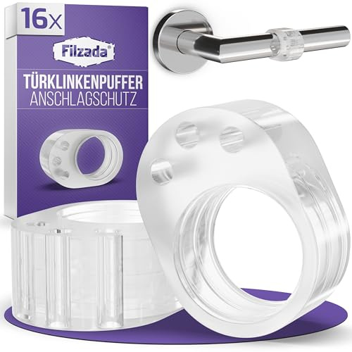 Filzada® 16x Türklinkenpuffer Transparent - Türstopper Klinke Zum Türschutz & Wandschutz - Türpuffer Gummi Für Türgriff Schutz - Türgriff Stopper - Door Stopper - Door Stop