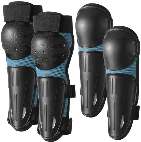 Genouillères et coudières rallongées pour enfants, protections légères et rigides pour enfants, kit de protection réglable pour moto, dirt bike, vélo, roller