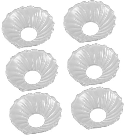 LOLIPPYY 6 Stück Wachstropfenfänger aus Hitzebeständigem Glas mit Elegantem Rundem Design für Kerzenständer bei Feiertagen und Partys zur Einfachen Reinigung