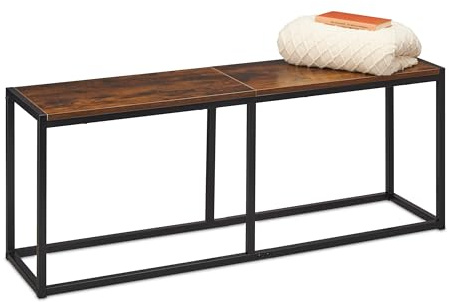 Banc Relaxdays, Salle à Manger, Salon et Couloir, HxLxP : 47x120x30 cm, Banc de Cuisine, métal, Industriel/Noir