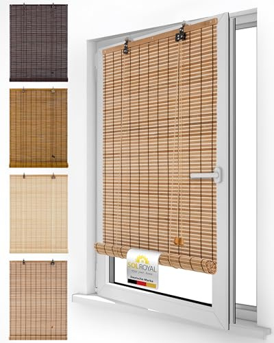 Sol Royal Bambus Rollo ohne Bohren Holz Jalousie Fenster innen Sichtschutz