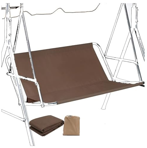 Coprisedile di Ricambio per Dondolo da Giardino,Copertura per Seduta Dondolo,600D Impermeabile Resistente per Staccabile Sedie Tutte Le Altalene da Giardino,caffè,138x50x50