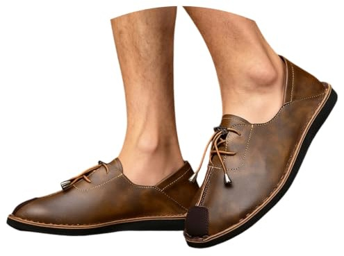 Elegantes zapatos casuales Slip-on para la conducción de todos los días y las ocasiones festivas, sin cordones, con refuerzo en la mano para la comodidad., café, 39 EU