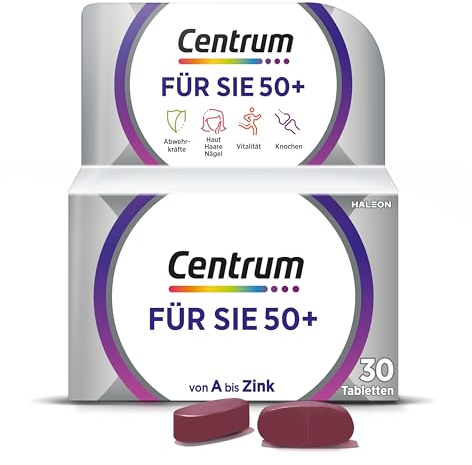 Centrum Für Sie 50+ 30 St. Multivitamin Tabletten, Nahrungsergänzungsmittel | Die hochwertige Frauen-Nährstoff-Formel mit lebensnotwendigen Vitaminen, Mineralstoffen und Spurenelementen.