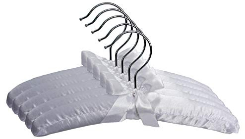 Little Things Mean A Lot Children's 10 Padded Hangers - White Metal Hook 5PK