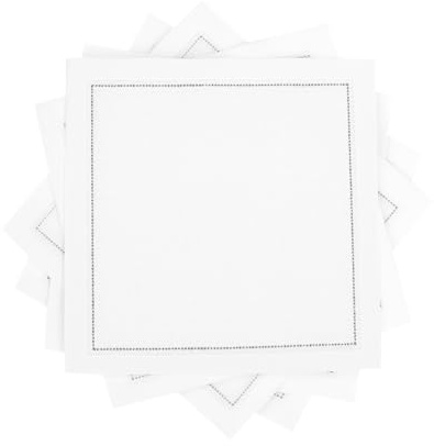 White Cotton Cocktail Napkins - 100% Cotton - 50 x pack - 4.5” x 4.5” - Hotel Quality, Soft & Absorbent, Ideal for Home, Party & Special Events, Bridal Showers, Wedding, Anniversary & Birthdays.