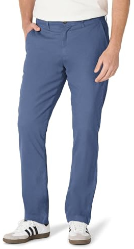 Amazon Essentials Men's Lediga stretchiga chinos atletisk passform (finns i Big & Tall), Blå metallic, 33W / 30L