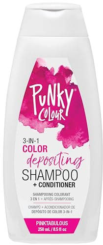 Punky Colour 3-in-1 Color Depositing Conditioner & Hair Cleanser – Pinktabulous, Semi Permanent Hair Color, Temporary Hair-Dye, Sulfate-Free, Vegan, 8.5 fl oz