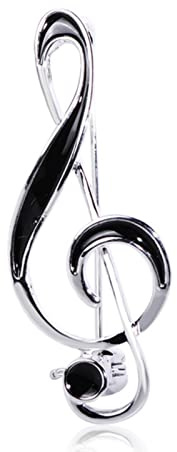 Lucky angel FUNMOR Einfache Musiknote Form Brosche Gold Farbe Schwarz Emaille Broschen Für Frauen Männer Konzert Schmuck Musiker Anstecknadeln Geschenke
