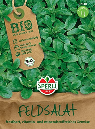 Sperli BIO Feldsalatsamen Vit 82748 - Tolerante und frostharte Salatsamen mit einem Inhalt für 5 lfd. Meter - Salatpflanzen, Feldsalat, Saatgut