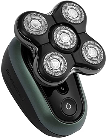 Remington RX7 Electric Head Shaver for Bald Men (Cordless, 60-Min Usage, USB, 5 Cutting Heads Skin Close Results (0.2mm), Turbo, Wet & Dry, Easy Clean, Waterproof, Pop-up Trimmer, Travel Pouch) XR1600
