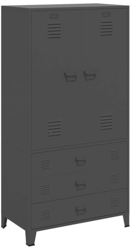 vidaXL Industrial Kleiderschrank Anthrazit 90x50x180 cm Metall