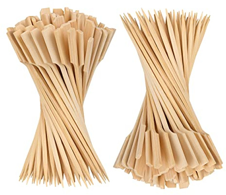 Bamboo Skewers 8 Inch, 200 PCS Cocktail Skewers, Wooden Skewers for Appetizers，BBQ，Fruit Kabobs，Sandwich，Drink.