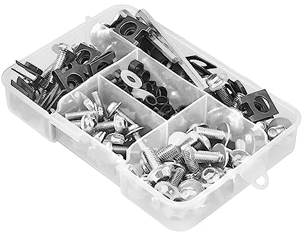 JNNJ 177 PCS Schraubensatz Motorrad Verkleidung Schrauben Kit, Motorrad Windschutzscheiben Verkleidungsschrauben, Motorräder modifizierte Zubehör Schraubensatz(Silber)