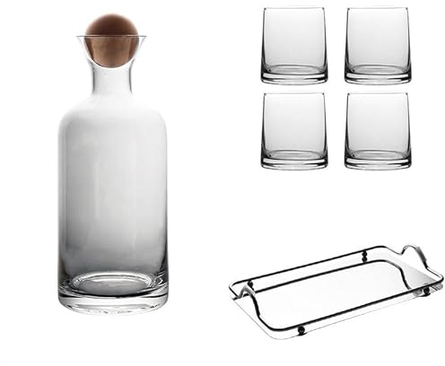 Iced Tea Pitchers Creative Juice Jug Water Cup Tray Set Colorful Glass Teacup Home Kitchen Dazzling Juice Pitcher Transparent Cold Kettle Water Pitcher Water Carafe (Color : 6pcs Gray)