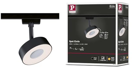Paulmann 95589 3-Step-Dim Circle URail LED Rail spot 160lm 5W 3000K dimmable 230V Black matt Rail System