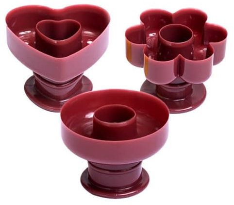 Doughnut Mold 3Pcs/Set Doughnut Round/Heart/Flower Shaped Food Grade DIY PP Dessert Fondant Cake Cutter Maker Mould Baking Tools Doughnut Cake Mold