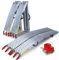 VOUNOT® 2 x Rampas de Carga Plegables 800 kg Máx. de Capacidad, Rampa de Acceso Riel Antideslizante de Metal Galvanizado con Correas de Seguridad, Rampa Plegable para Moto Tractor Motocicleta ATV Quad