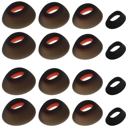 VGOL 8Pair Black Silicone Earplugs In-Ear Headphones Eartips Replacement Earbuds Headphone Attachments Compatible with JBL Tune Flex 4 Sizes (XS/S/M/L)