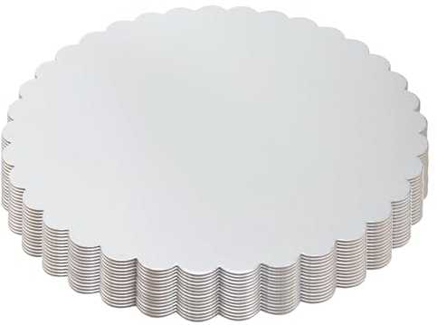 MAHIONG 15 Pack 12 Inch Cake Base, 30cm Cake Board Round, 2mm Thick Silver Large Cake Board Cake Circles Base for Party Favor, Cake Decor
