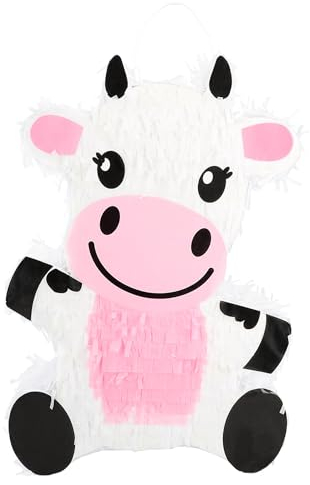 Boland - 30984 - Pinata mucca, 43 x 30 x 10 cm, fattoria, decorazione da appendere, decorazione per compleanno, festa a tema e carnevale