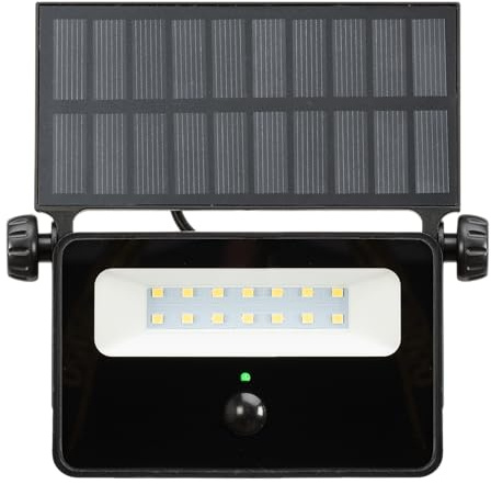 Debflex - Projecteur Solaire Extérieur avec Détecteur de Mouvement - 1500 Lumens/6500K - Spot Extérieur LED (175 x 145 x 32 mm) + Panneau Solaire (127 x 62 mm) - IP65 - À Poser au Mur