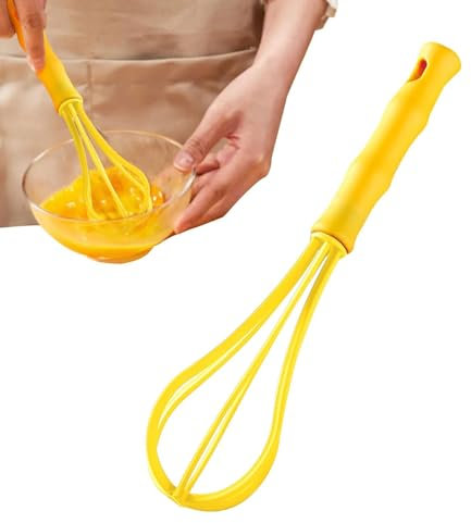 Kitchen Manual Egg Beater, Cooking Whisks, Manual Hand Mixer, Handheld Mixer Spinner, Manual Mixing Tool, Portable Hand Whisk, Handheld Egg Beater(Yellow)