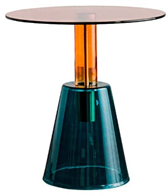 Table de Salon Table d'appoint ronde colorée, table d'appoint circulaire for salon et chambre à coucher, décoration unique et élégante, table de canapé en verre for cocktails et boissons Tables Basses