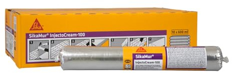 SIKA - Traitement humidité des murs - SikaMur InjectoCream 100-10x600ml | Traite les remontées d’humidité dans les murs - Int/Ext - Action anti-moisissures - Application facile par injection