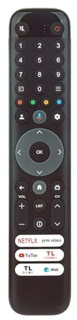 VINABTY RC833-GUB1 RC833 GUB1 Remplacer la télécommande vocale pour TCL QLED Smart Google TV 75C809 65C809 98C655 85C655 75C655 65C655 55C655 50C655 43C655 98P755 65C845 85C645