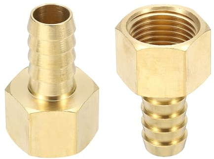 sourcing map 2pcs Brass Barbed Fitting 1/2 NPT Female to 1/2 Hose ID for Home Brew Pipe Fitting Direct Thread Connector Durable Construction