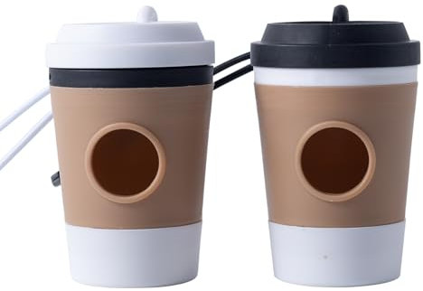 2-teiliger Hundekotbeutel Spender mit Kaffeetasse Design,Kotbeutelspender für Hunde,Produkte für Haustiere im Freien,Hundekotbeutel Halter，mit elastischem Lanyard