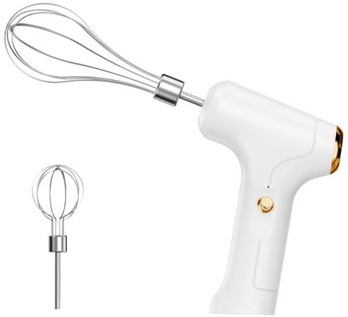 Batteur a Œufs Main Sans Fil,Batteur Électrique Détachable Rechargeable par USB avec 3 Modes de Vitesse,Moteur Puissant de 1 200W pour Œufs/Crème Milkshake/Beurre