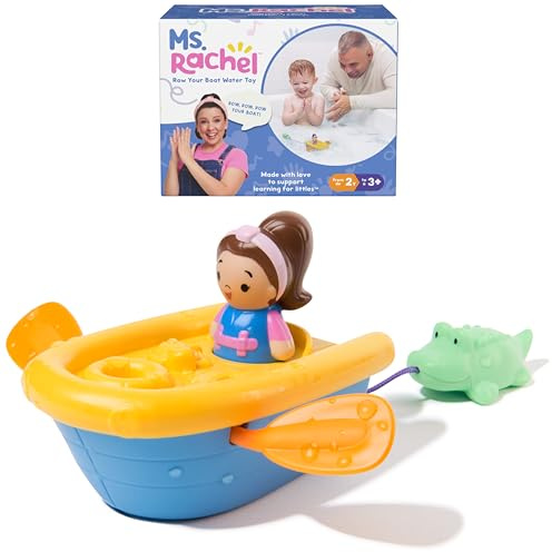 Ms. Rachel Official Row Your Boat Water Toy, Educational Bath Toys & Toddler Toys for Girls & Boys Ages 2-3+ Years