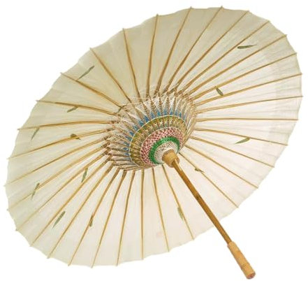 LYVQZPWLR Parasols de parasol en papier, Cadre en bambou délicat de style chinois traditionnel fait à la main avec des motifs botaniques vibrants(84CM)