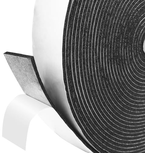 Self Adhesive Foam Insulation Tape, 25mm(W) x3mm(T) x5m (L) Weatherproof Draught Excluder for Doors & Windows, Soundproof, Shockproof, Anti-Collision, and High Density Foam Seal Strip