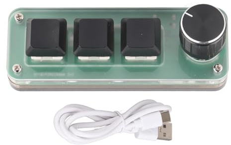 Nutriess 3 Key Small Keypad RGB Backlight USB Mechanical Tangentboard med knopp för DIY -programmering och multifunktionell genväg i ett handat programmerbart tangentbord
