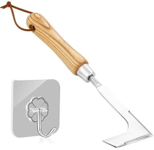 HTRTRR Raschietto Manuale per Erbacce in Acciaio Inox da 32,5 cm con Manico, Raschietto per Erbacce in Acciaio Inox per la rimozione di Muschio ed Erbacce