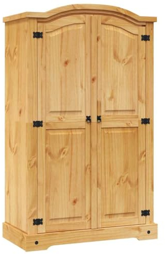 ChicAbode Kleiderschrank Mexiko-Stil Kiefernholz 2 Türen Drehtürenschrank Für Schlafzimmer geeignet